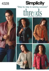 4328 SIMPLICITY BUTTON OR NOT JACKET, COAT PATTERN 6-12, 14-22